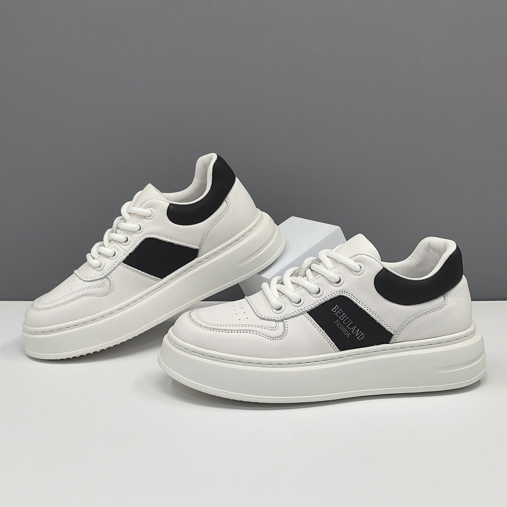 Men Fashion Patchwork Leather Casual Skate Sneakers-RAIIFY