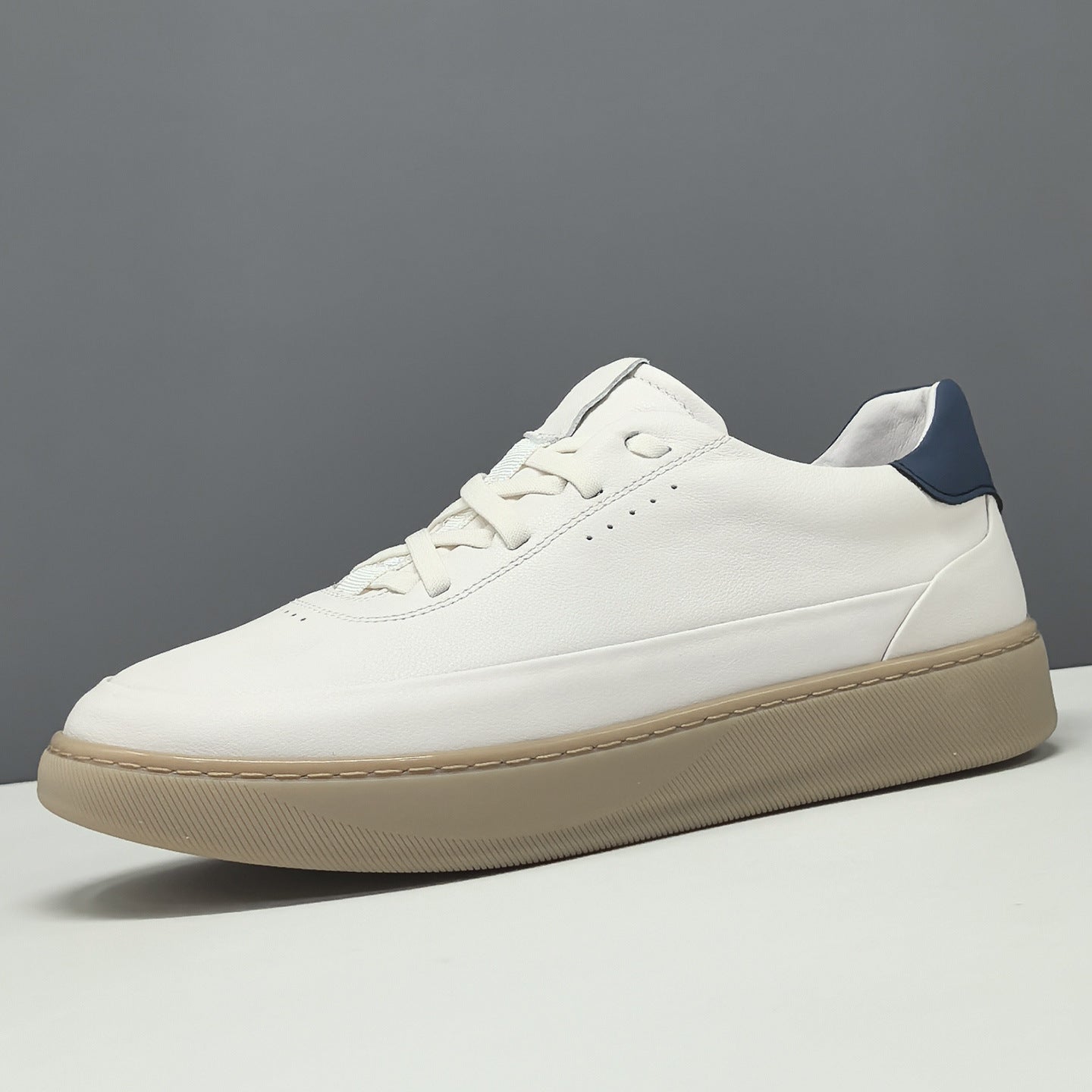 Men's Simple Plain Leather Flat Casual Shoes-RAIIFY