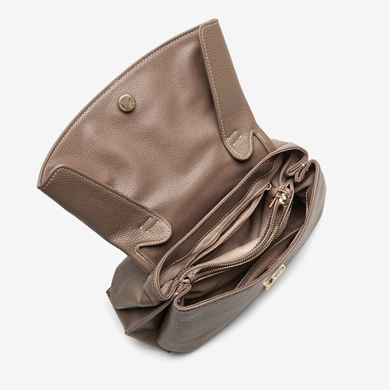 Women's Minimalist Fashion Cowhide Satchel Bag-RAIIFY