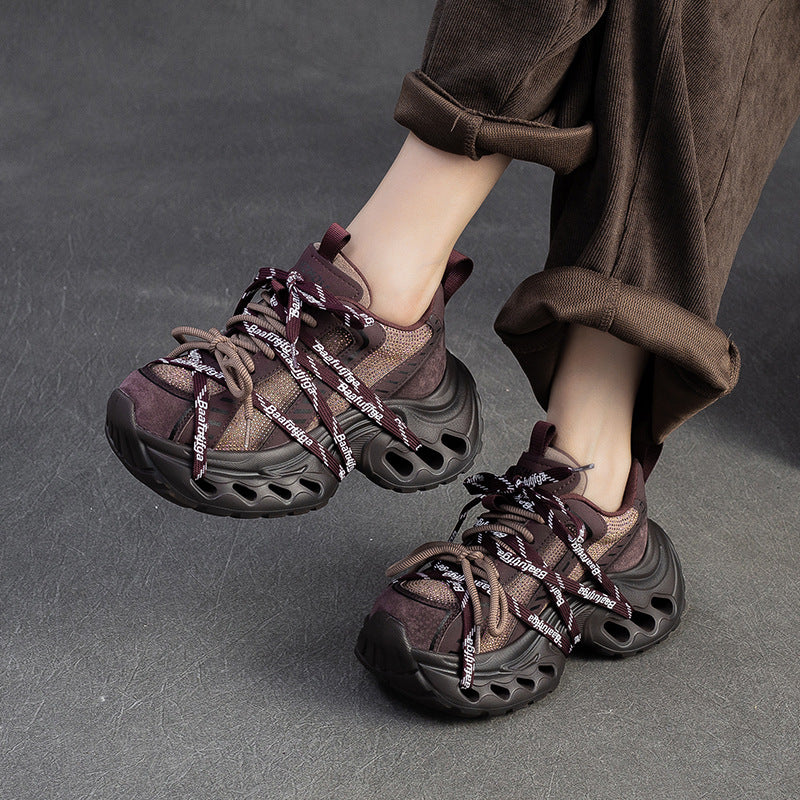 Women's Stylish Rhinestone Chunky Platform Dad Sneakers-RAIIFY