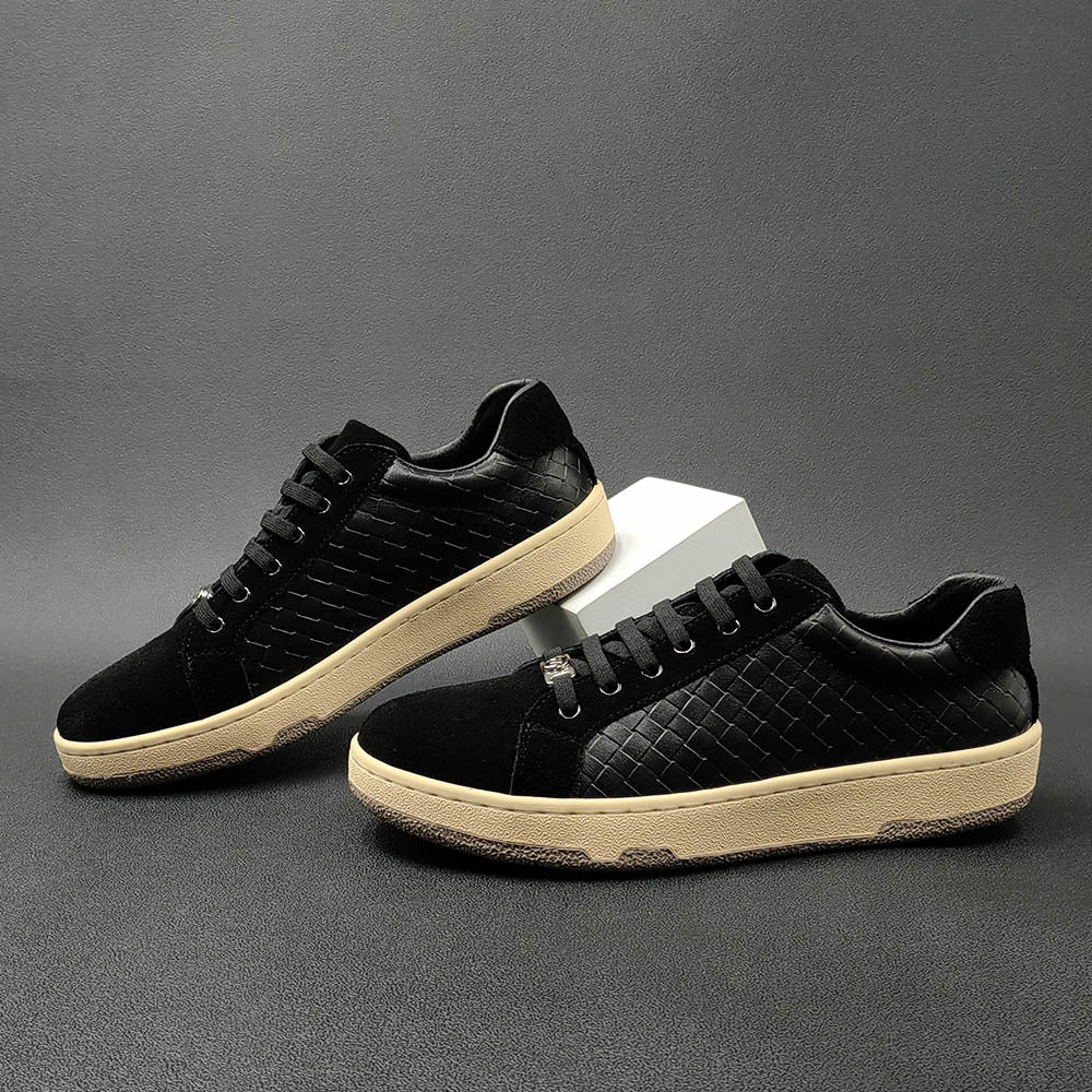 Men Fashion Minimalist Patchwork Leather Flat Casual Shoes-RAIIFY
