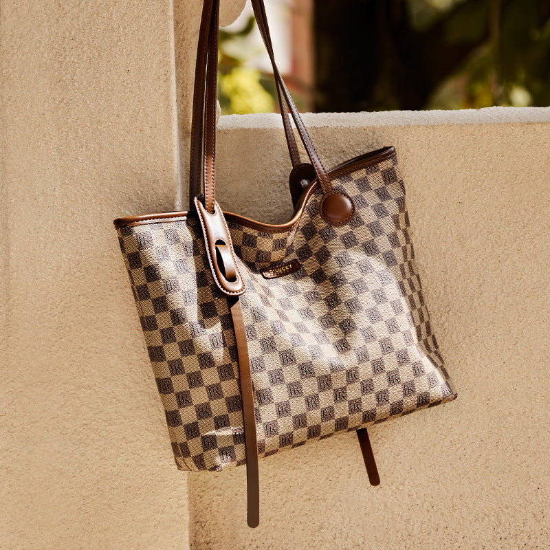 Women's Fashion Casual Checkered Tote Bag-RAIIFY