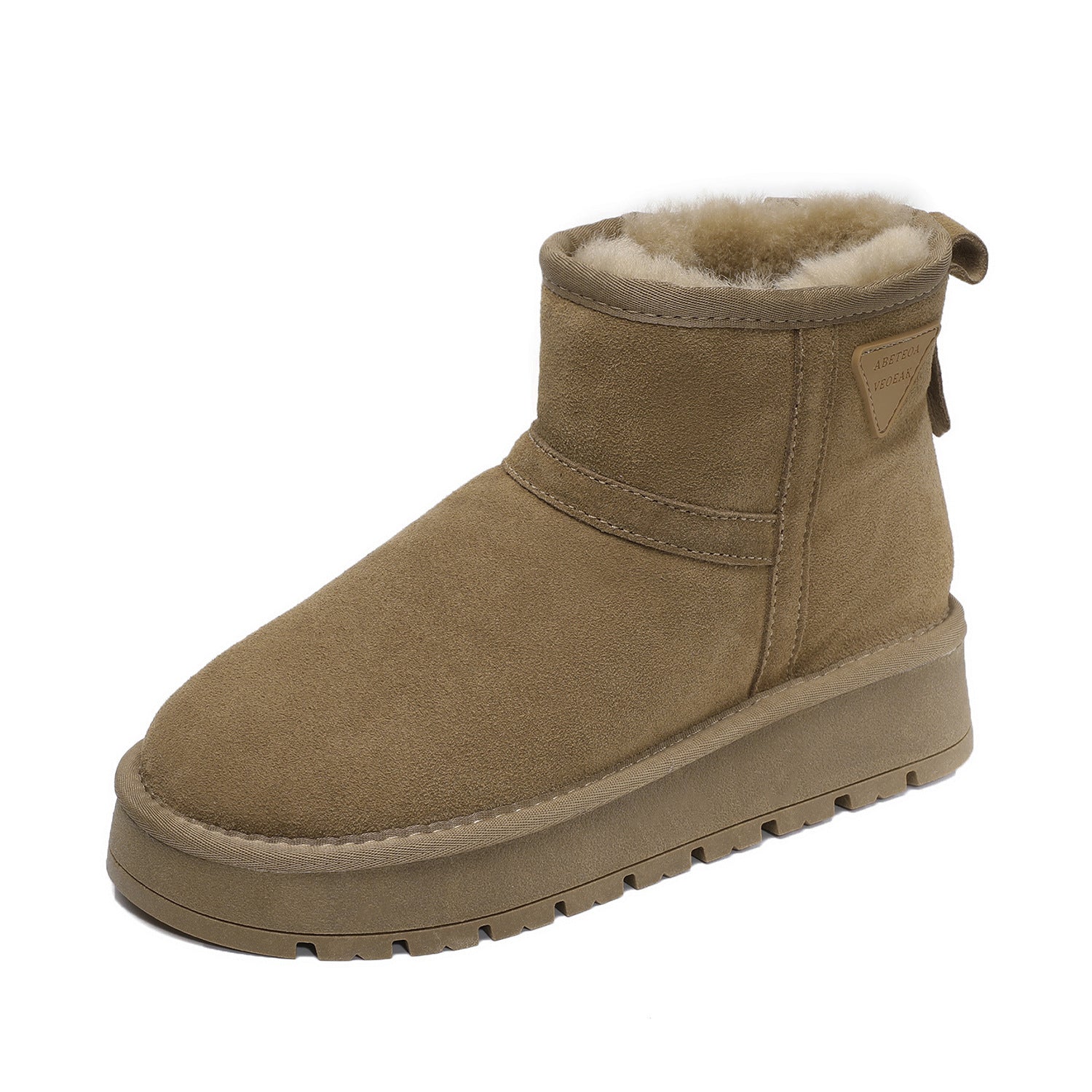 Women's Vintage Suede Slip-on Ankle Snow Boots-RAIIFY