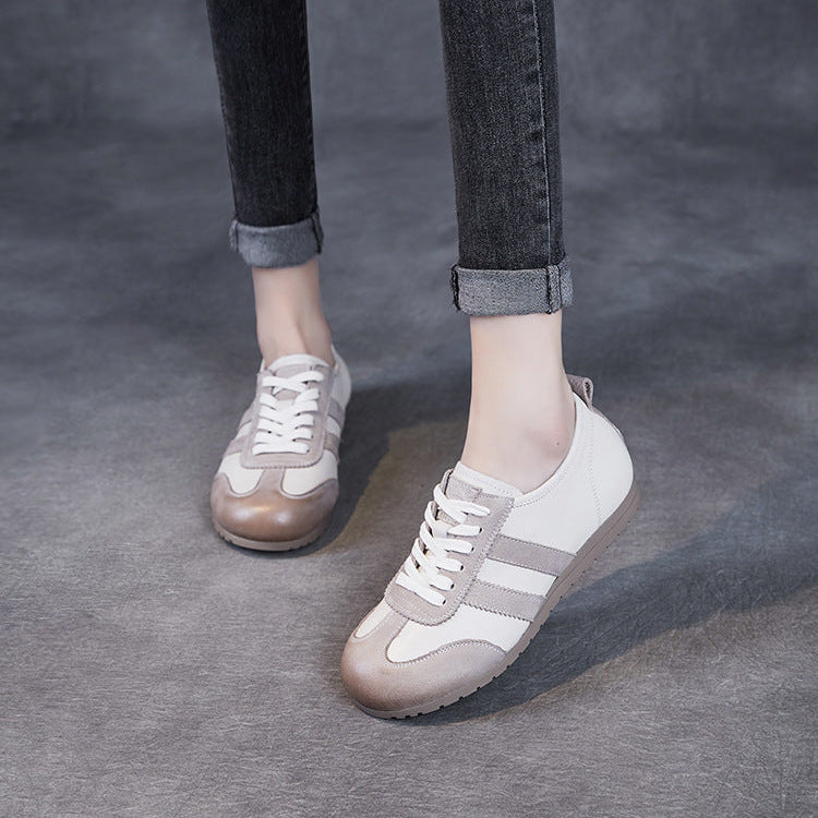 Women's Casual Leather Comfort Flat Shoes-RAIIFY