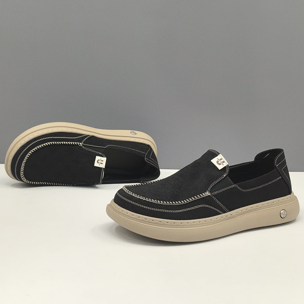 Men Minimalism Breathable Canvas Casual Loafers-RAIIFY