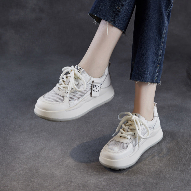 Women Fashon Plain Breathable Mesh Casual Sneakers-RAIIFY