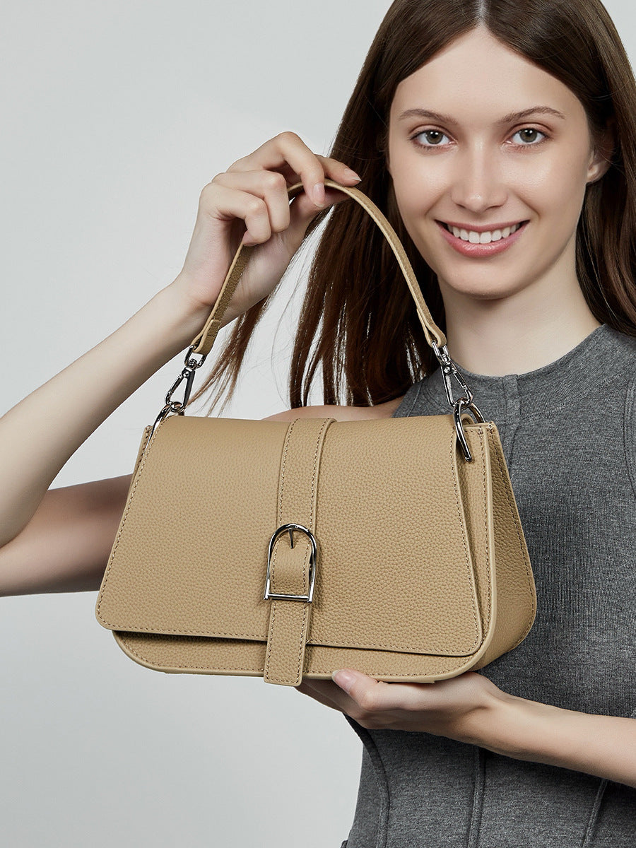 Women's Stylish Plain Leather Satchel Bag-RAIIFY