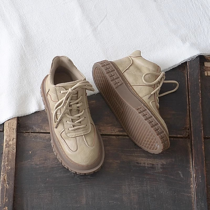 Women Retro Patchwork Casual Flat Ankle Boots-RAIIFY