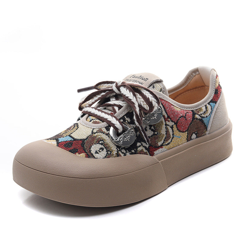 Women's Fashion Pattern Canvas Flat Casual Shoes-RAIIFY