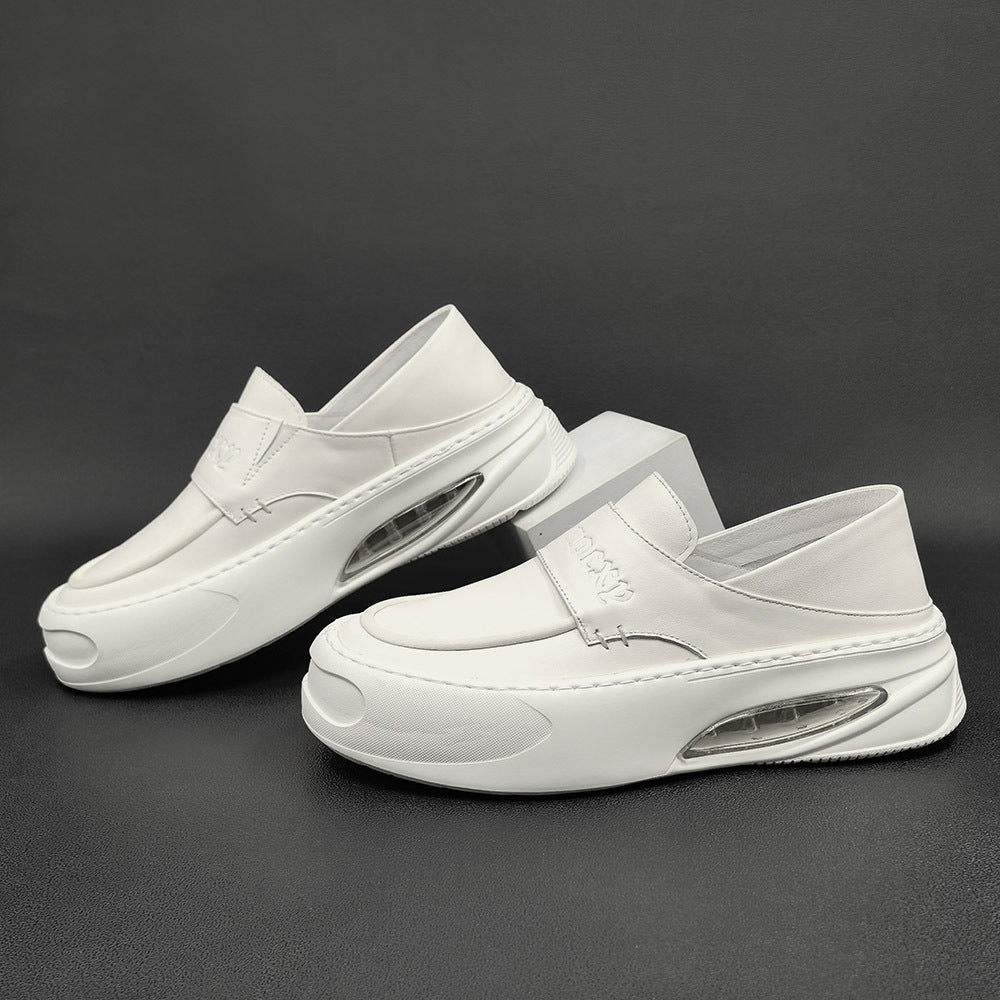 Men Casual Minimalist Leather Thick Soled Loafers-RAIIFY