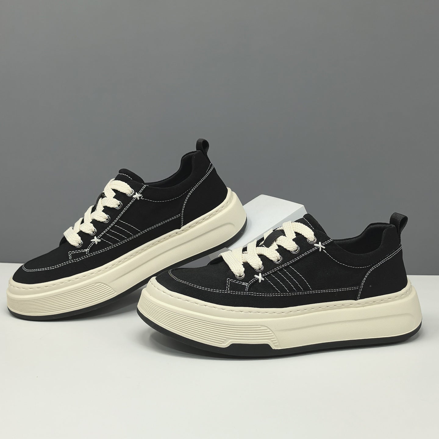 Men Ice Silk Breathable Platform Thick Sole Casual Sneakers-RAIIFY