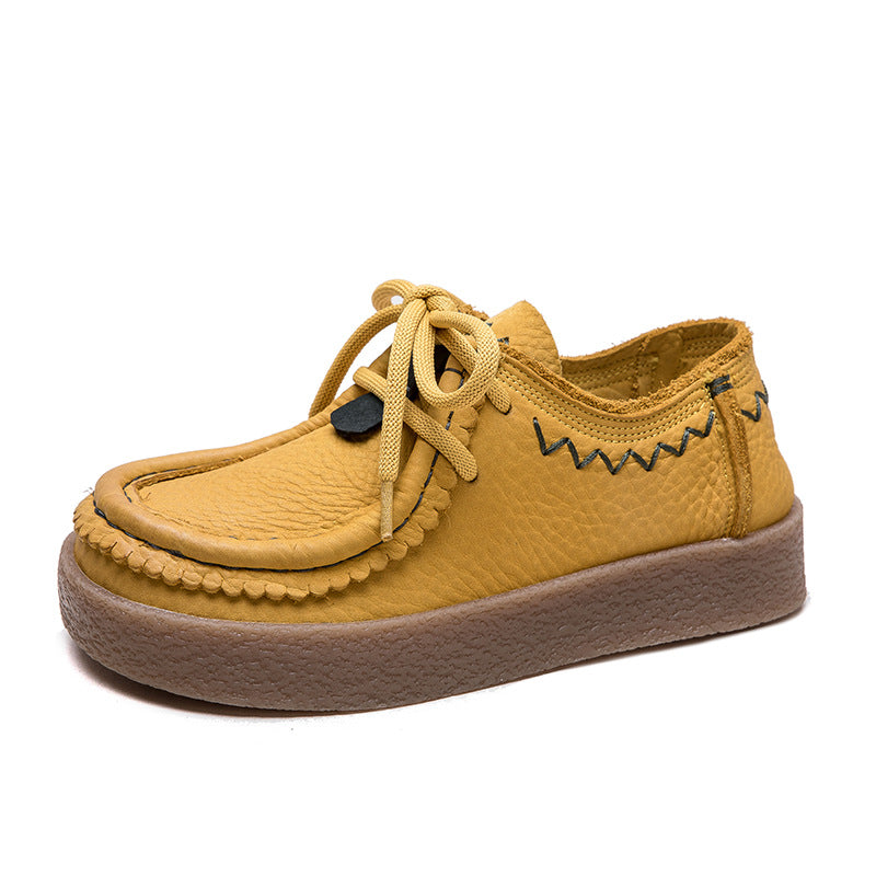 Women's Retro Leather Comfort Flat Casual Shoes-RAIIFY