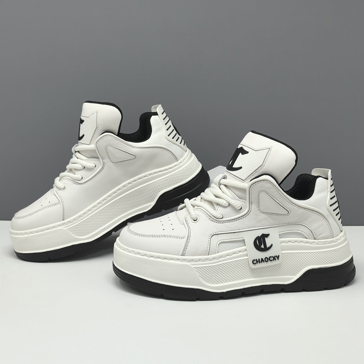 Men's Fashion Breathable Leather High Top Sneakers-RAIIFY