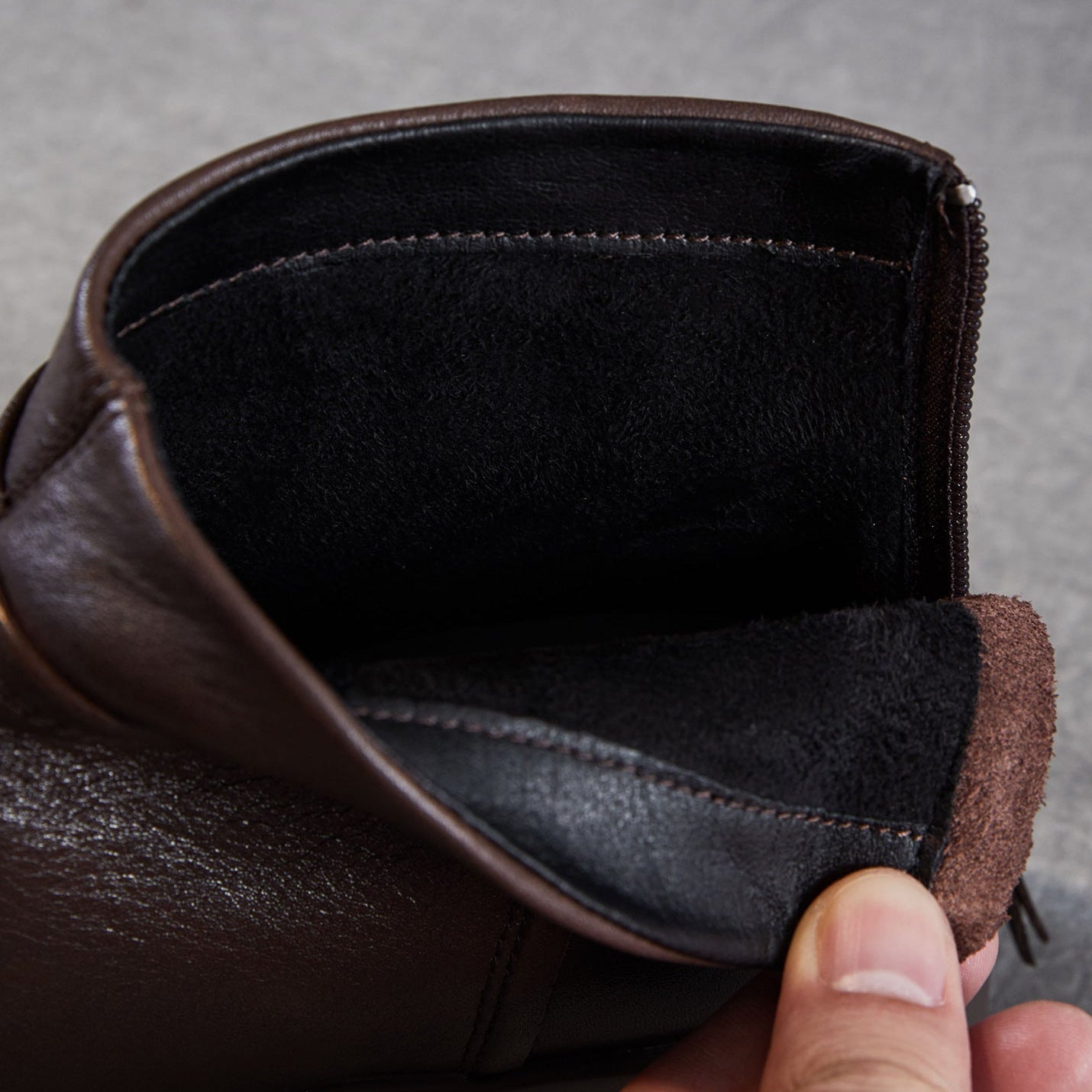 Women's Minimalist Leather Furred Ankle Boots-RAIIFY