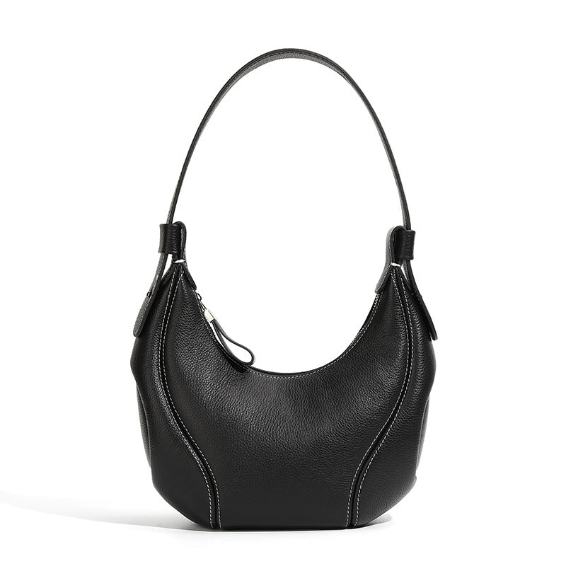 Women's Retro Plain Leather Casual Shoulder Bag-RAIIFY