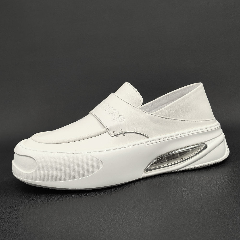 Men Casual Minimalist Leather Thick Soled Loafers-RAIIFY