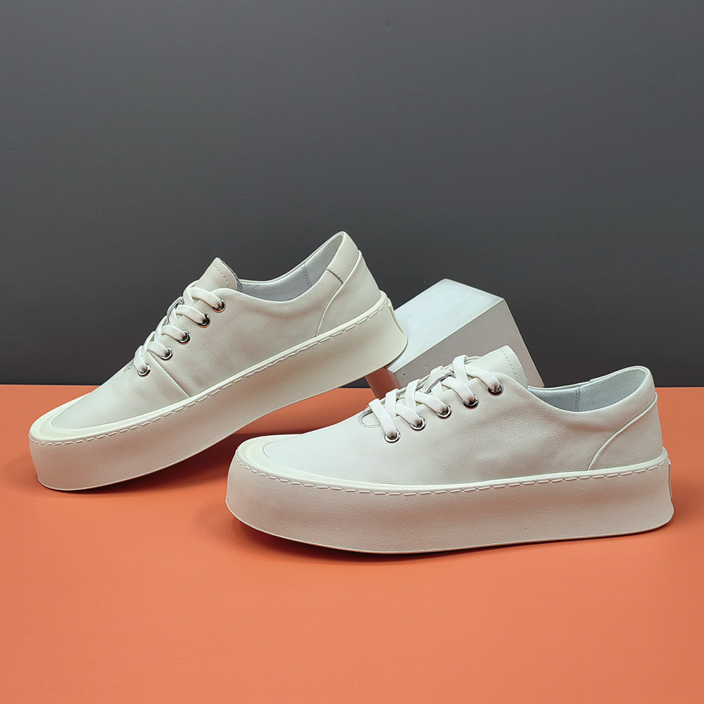 Men Minimalism Leather Flat Casual Shoes-RAIIFY