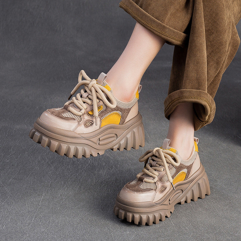 Women's Breathable Mesh Chunky Platform Casual Shoes-RAIIFY