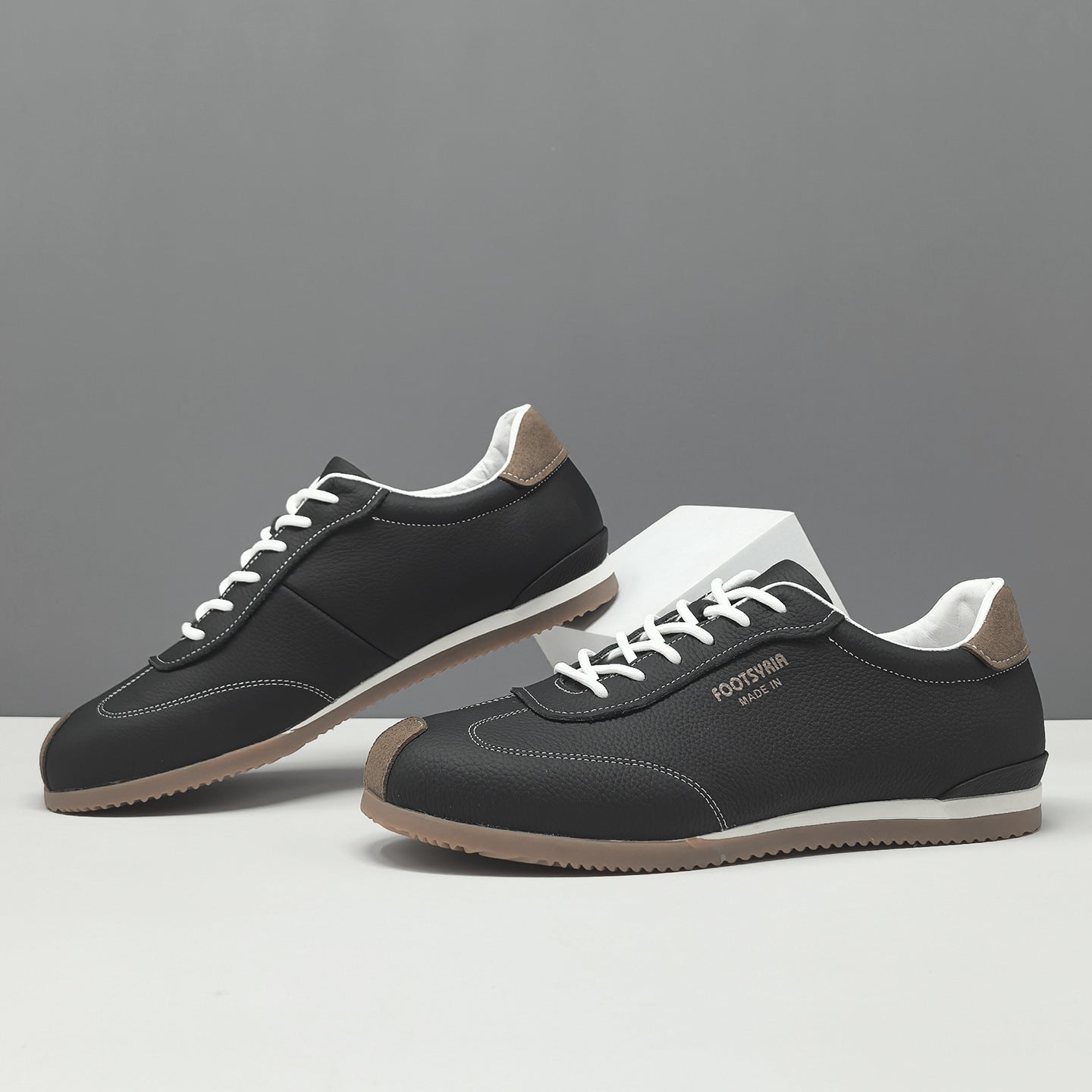 Men's Minimalist Fashion Leather Flat Casual Shoes-RAIIFY