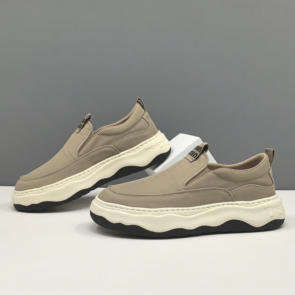 Men Minimalism Plain Breathable Canvas Loafers-RAIIFY