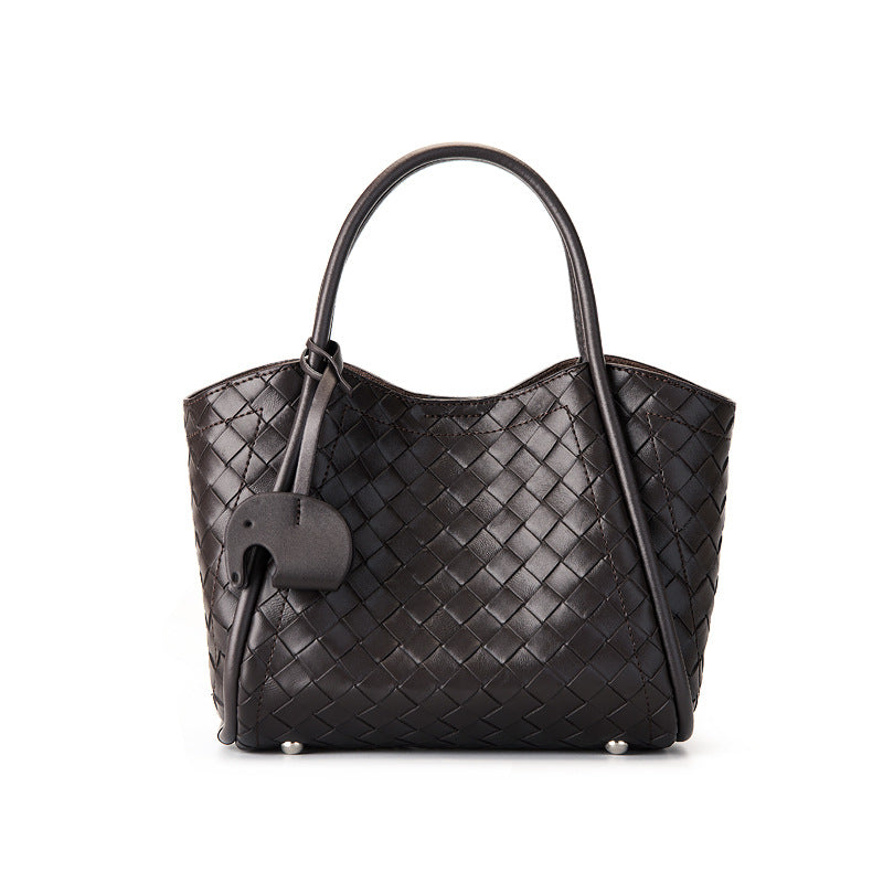 Women’s Retro Woven Leather Casual Tote Bag-RAIIFY
