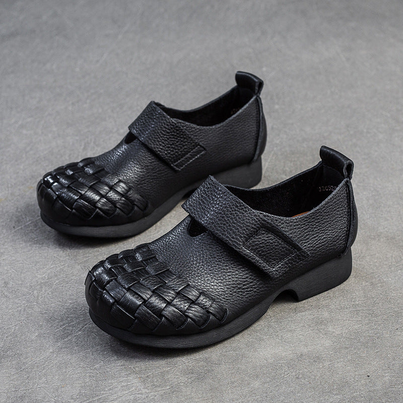 Women Retro Soft Cowhide Casual Shoes-RAIIFY