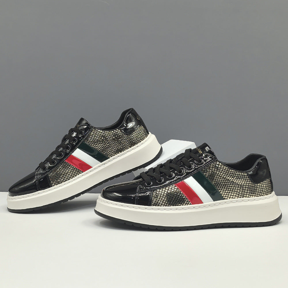 Men Stylish Patchwork Leather Flat Casual Shoes-RAIIFY