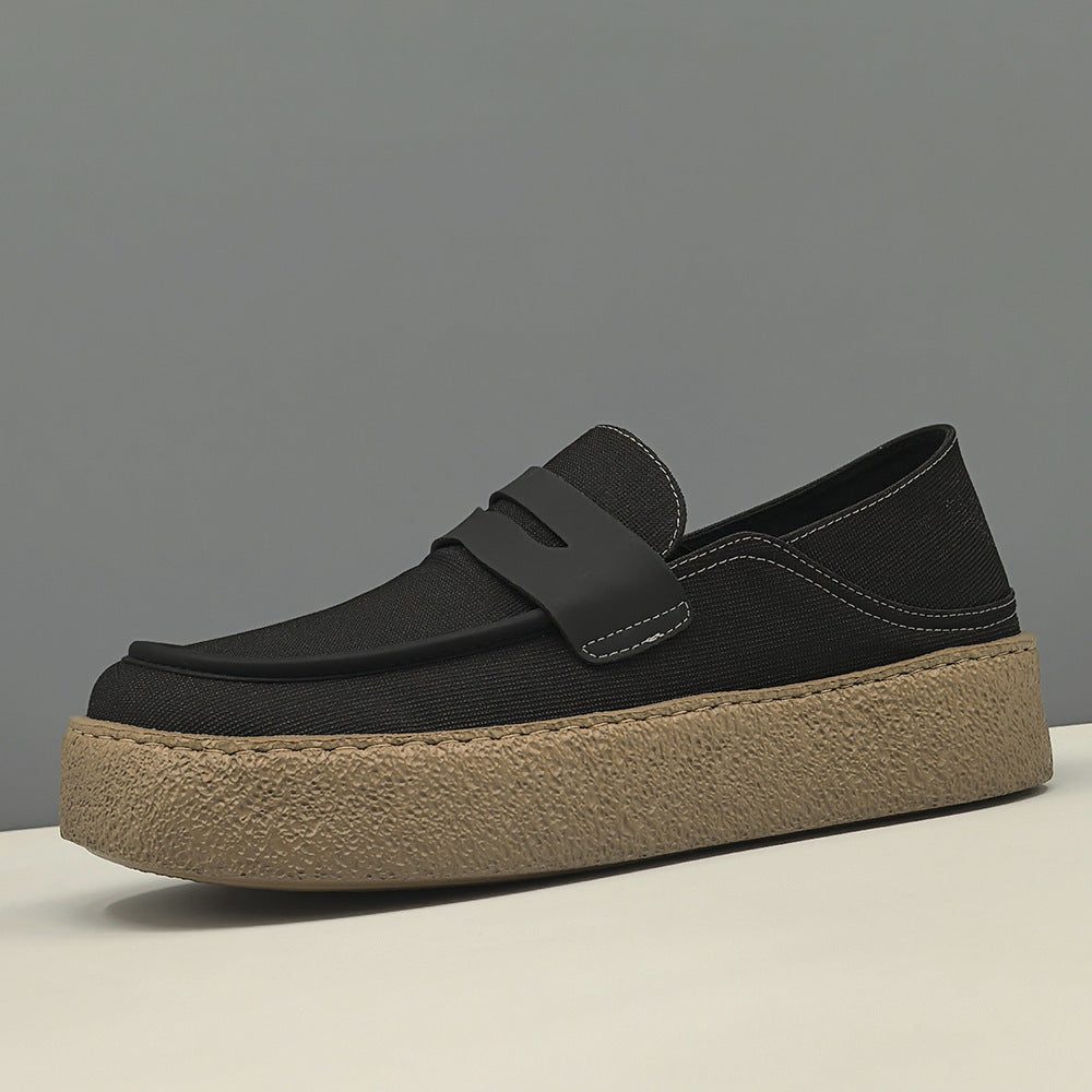 Men Minimalism Plain Canvas Flat Casual Loafers-RAIIFY