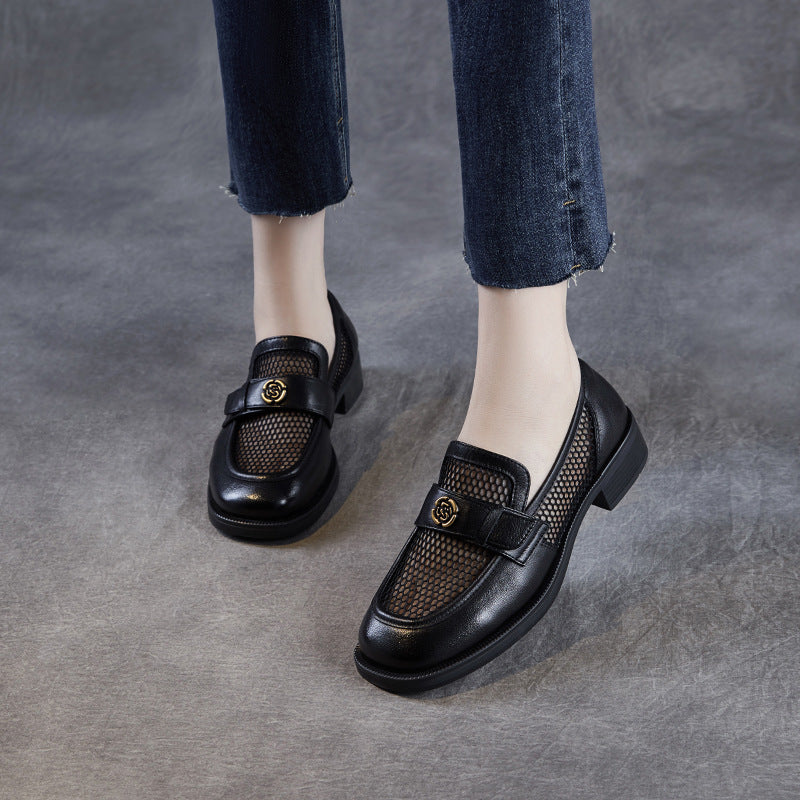 Women Minimalism Hollow Mesh Casual Loafers-RAIIFY