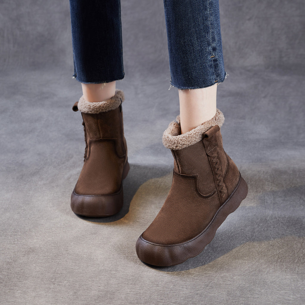 Women WonansTan and Brown Suede Winter Ankle Boots - Cozy size 8 main image 1