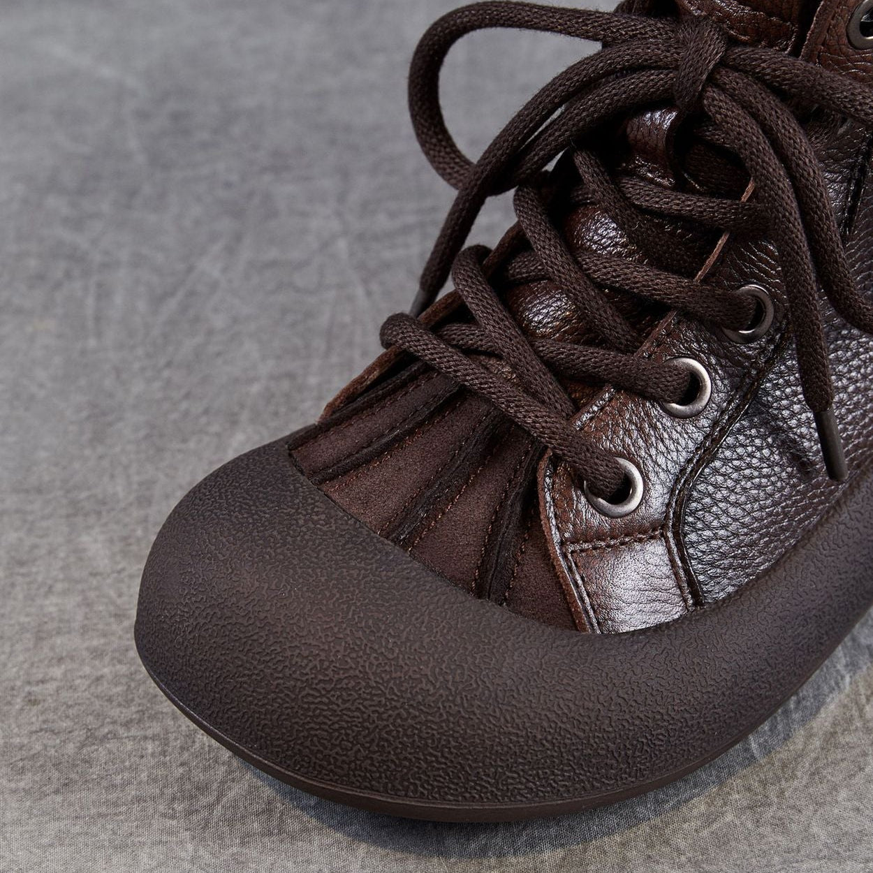 Women's Plain Leather Comfort Casual Flat Ankle Boots-RAIIFY