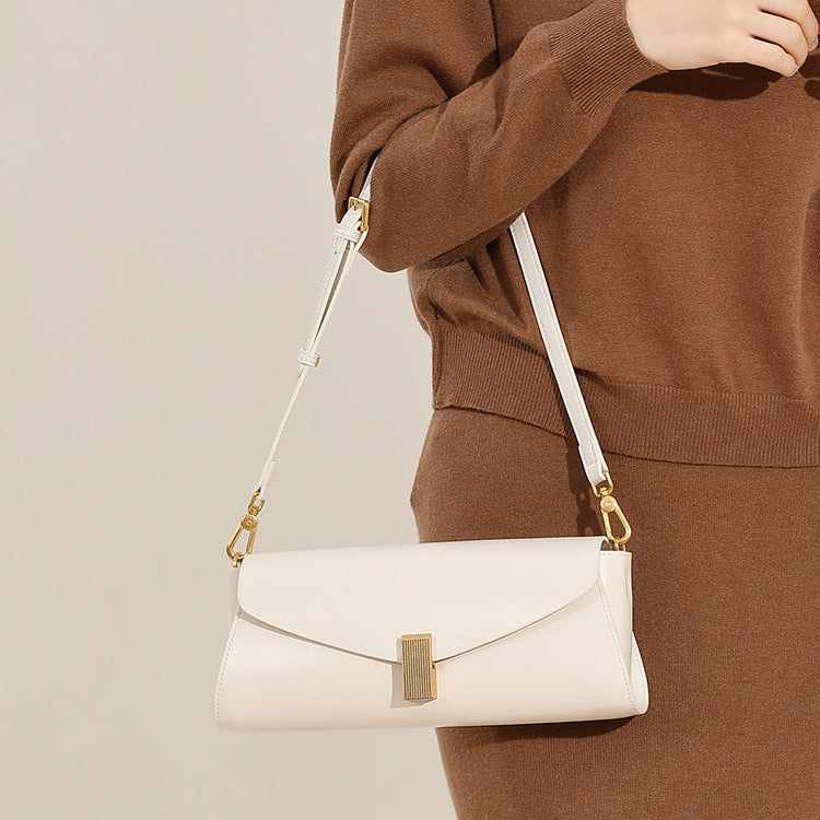 Women's Stylish Plain Leather Casual Shoulder Bag-RAIIFY