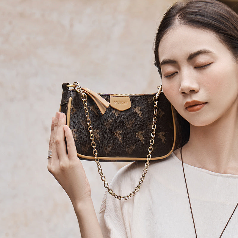 Women's Vintage Monogram Crossbody Bag-RAIIFY