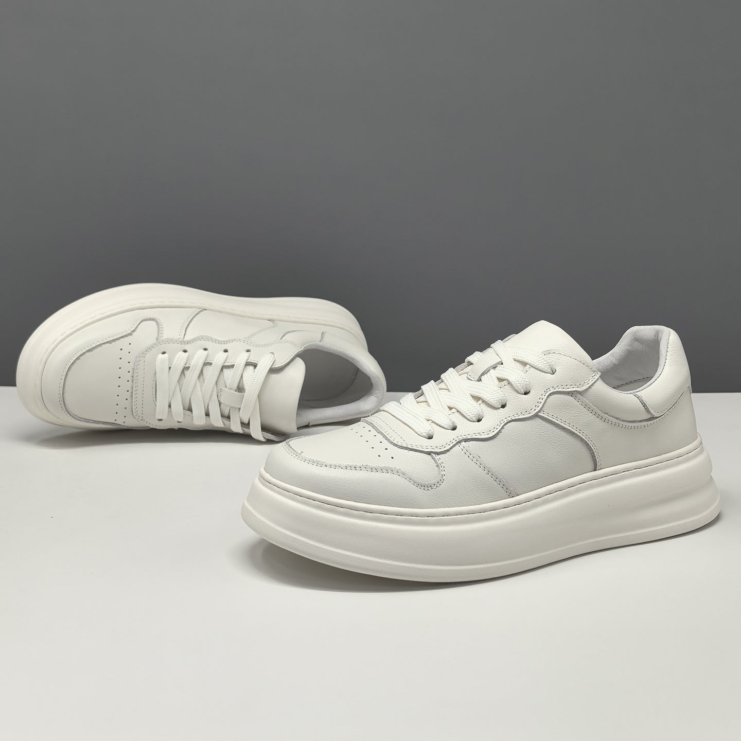 Men's Fashion Quilted Leather Breathable Casual Sneakers-RAIIFY