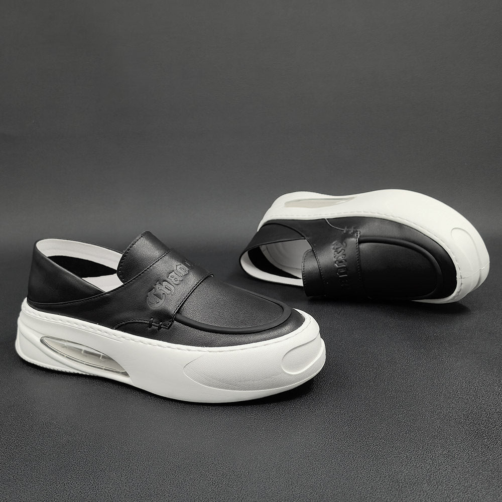 Men Casual Minimalist Leather Thick Soled Loafers-RAIIFY