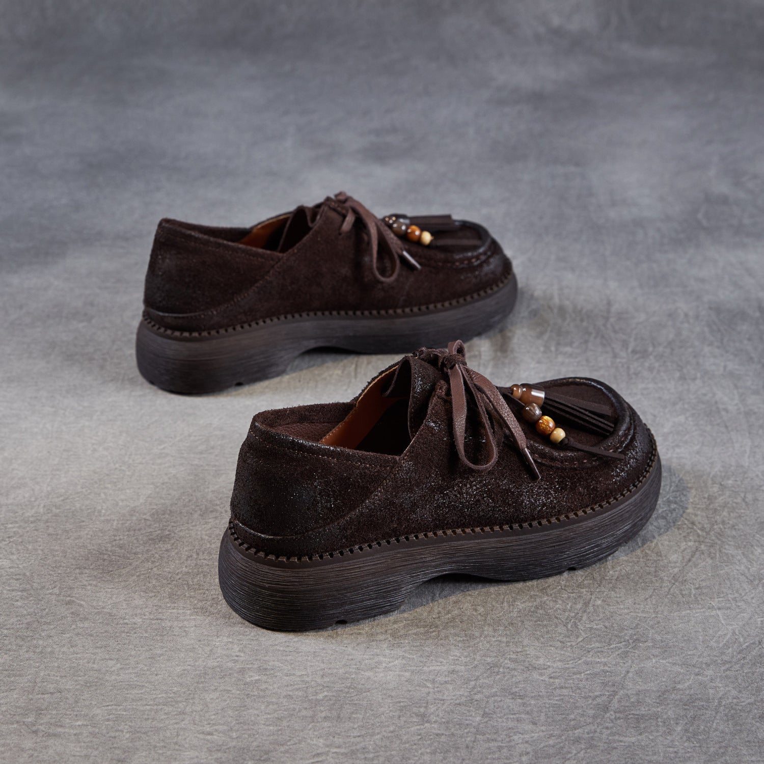 Women's Retro Leather Fringe Casual Shoes-RAIIFY