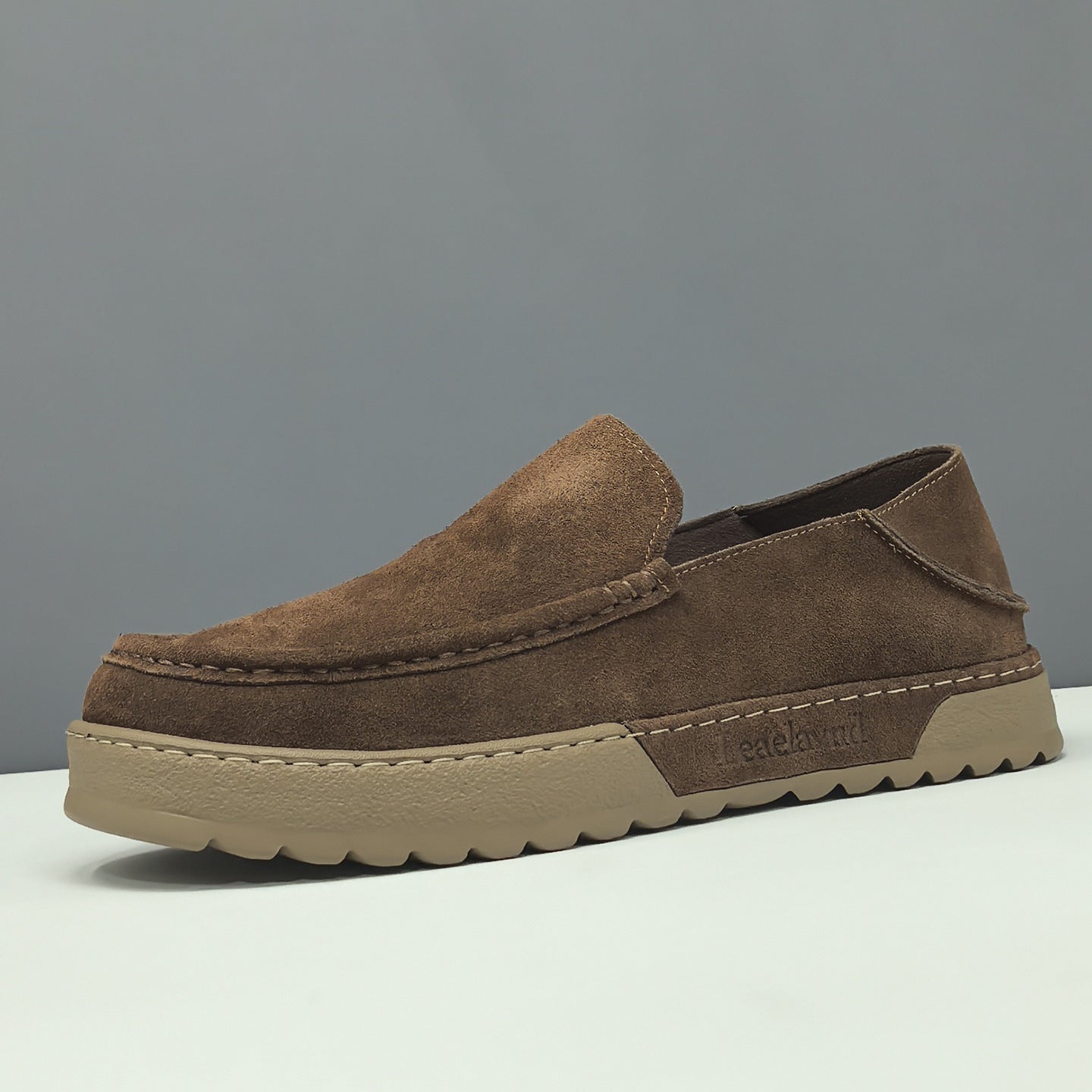 Men's Retro Plain Suede Slip-on Casual Loafers-RAIIFY