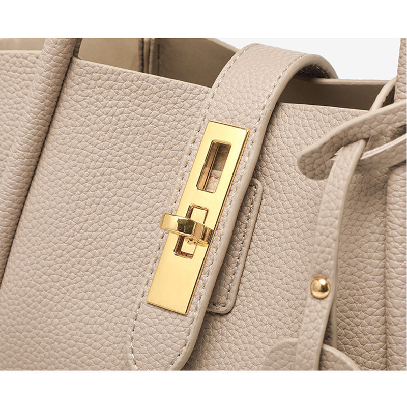 Women Casual Leather Bucket Bag-RAIIFY