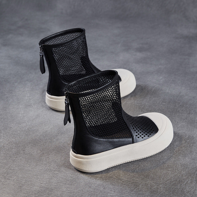 Women Hollow Breathable Mesh Minimalism Summer Boots-RAIIFY