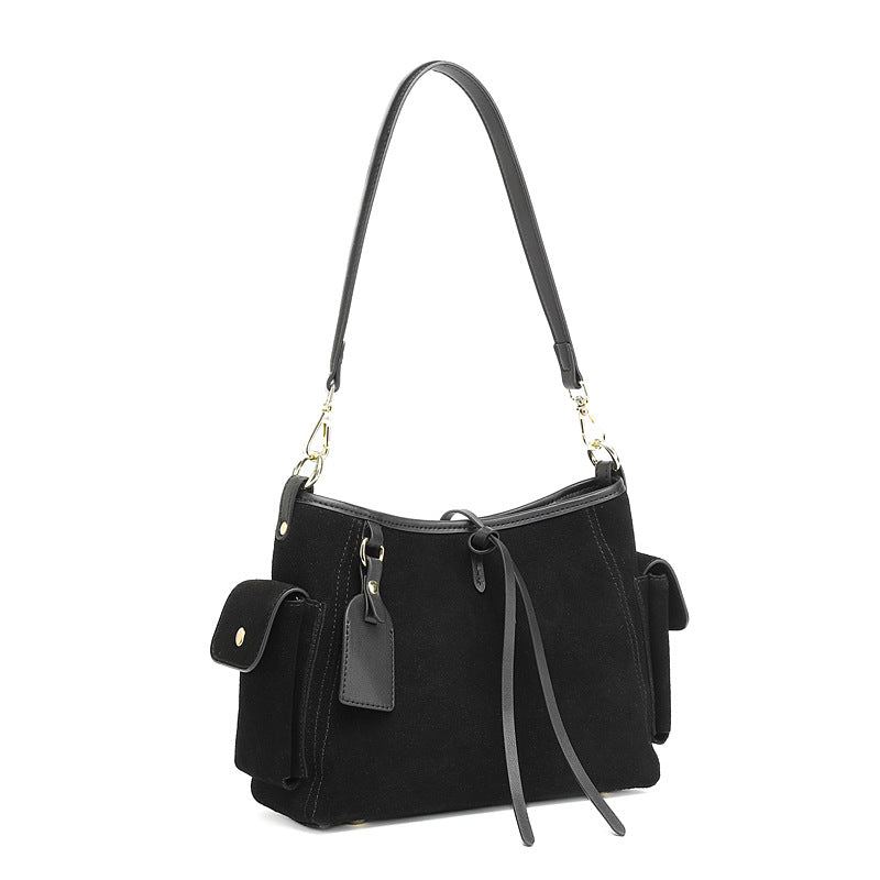 Women’s Suede Leather Retro Shoulder Bag-RAIIFY
