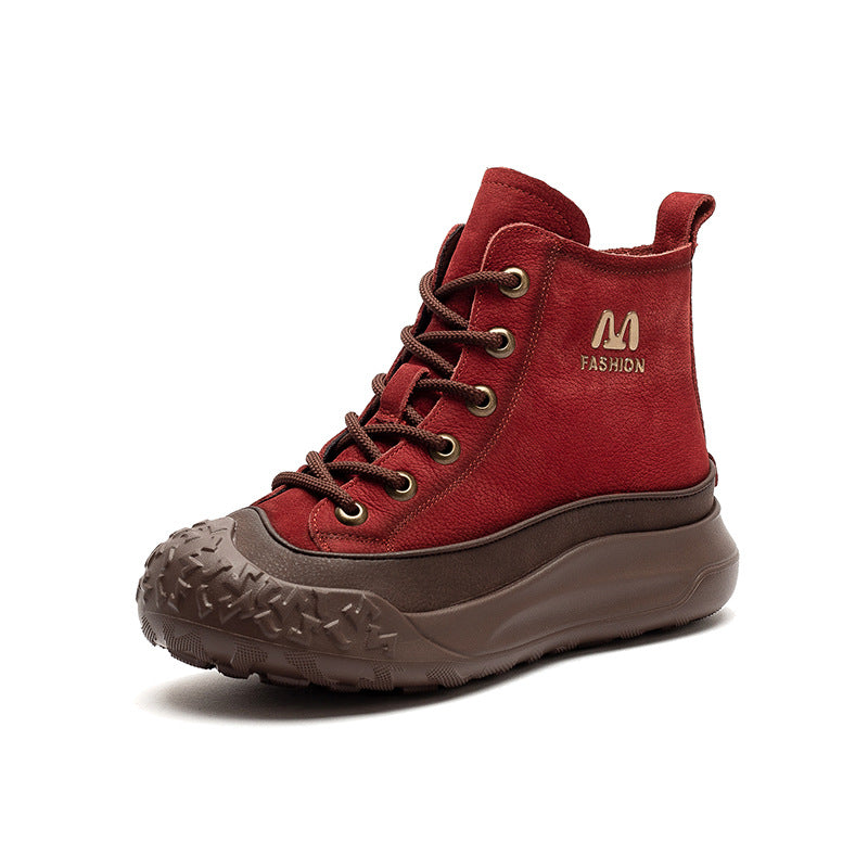 Women's Casual Fashion Leather Platform Boots-RAIIFY