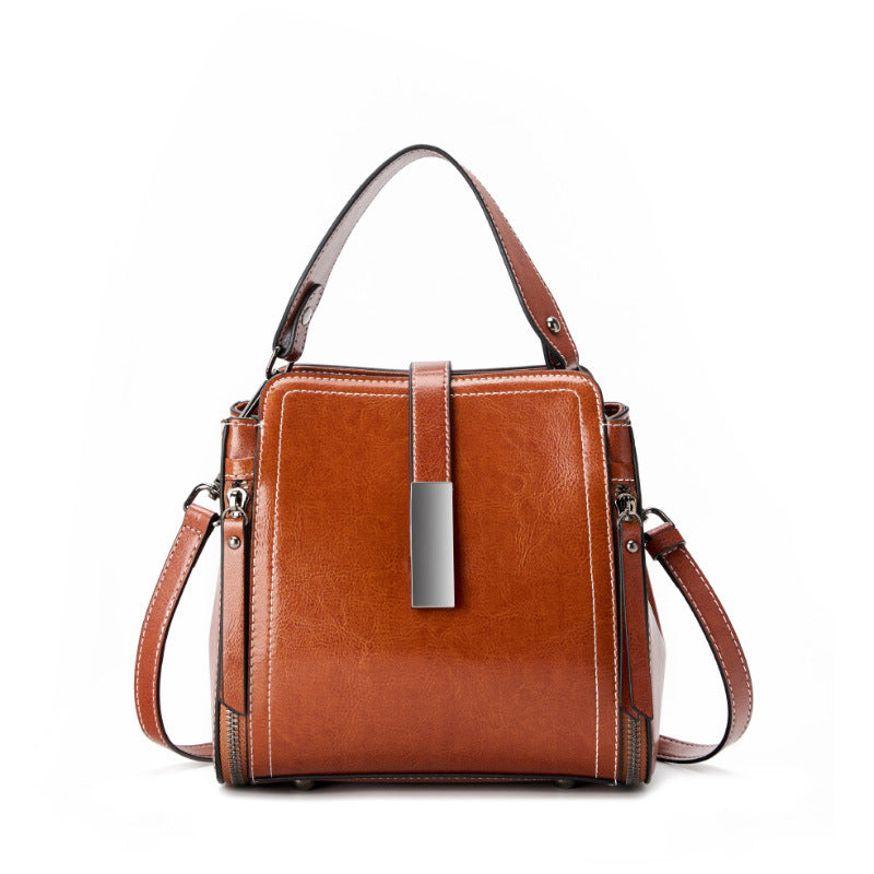 Women Vintage Leather Casual Satchel Bag-RAIIFY