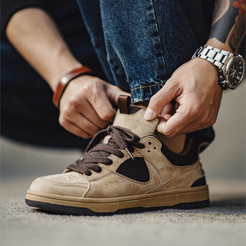 Men's Retro Breathable Leather Low Top Casual Sneakers-RAIIFY