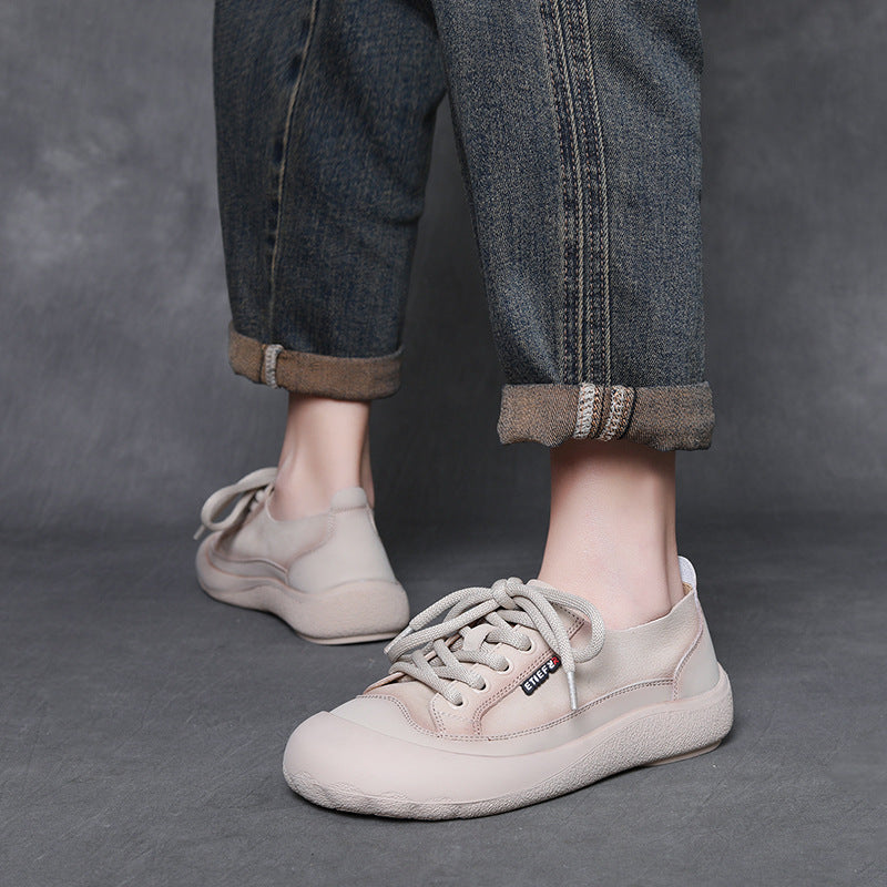 Women's Fashion Soft Leather Flat Casual Shoes-RAIIFY