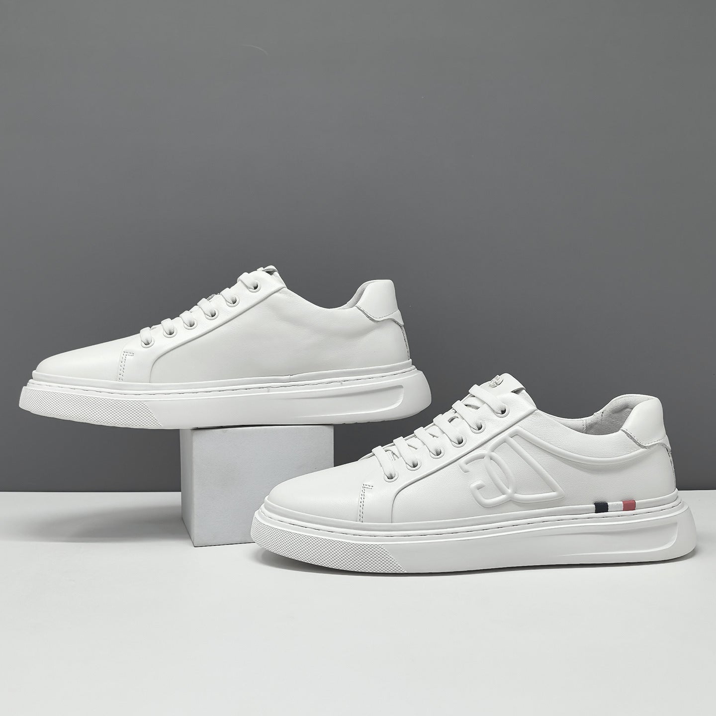 Men's Plain Leather Fashion Flat Casual Shoes-RAIIFY