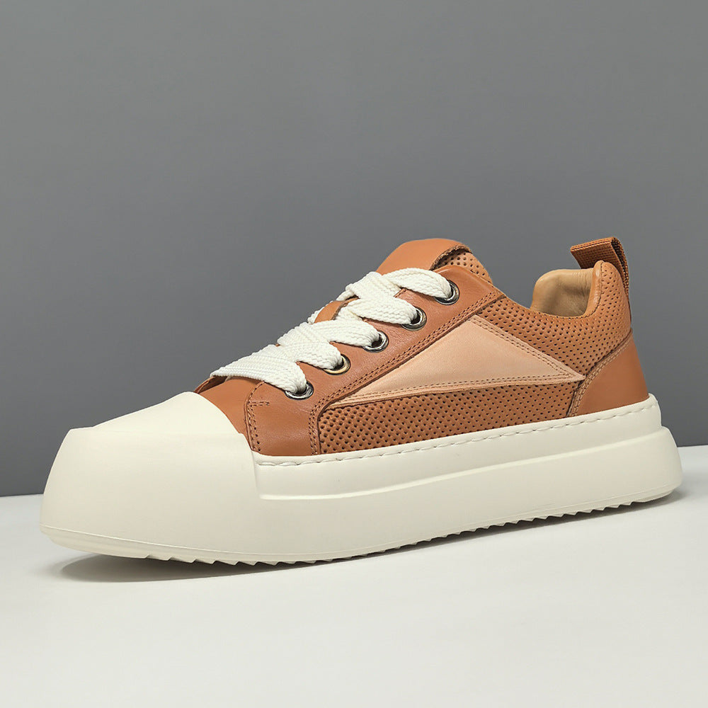 Men's Fashion Hollow Leather Breathable Casual Shoes-RAIIFY