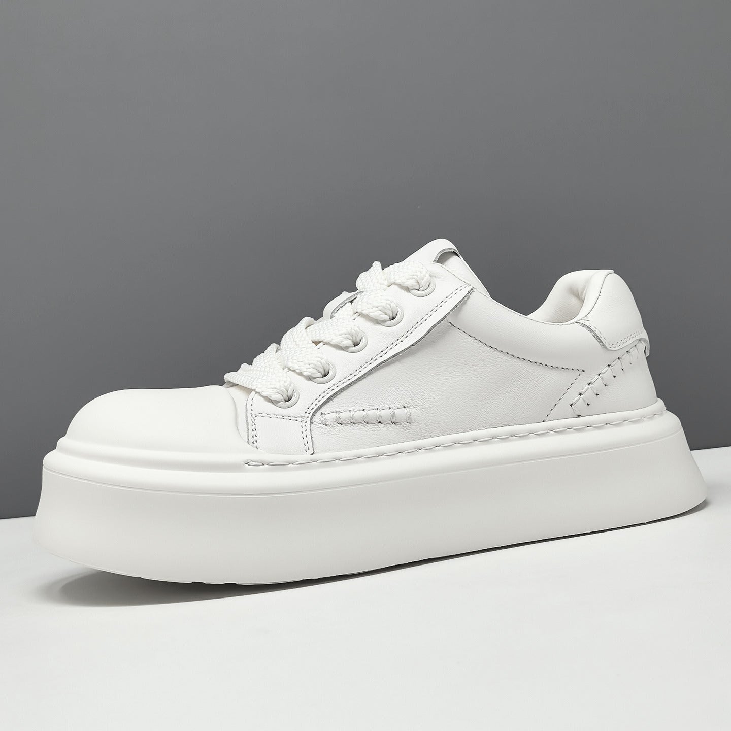 Men's Minimalist Quilted Leather Flat Casual Sneakers-RAIIFY