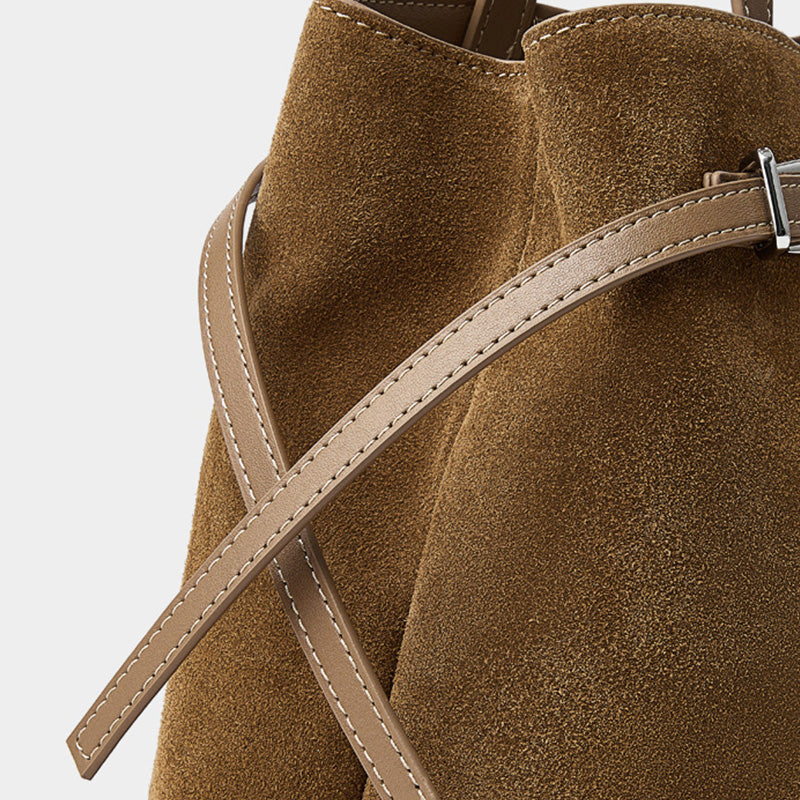 Women’s Vintage Suede Leather Casual Tote Bag-RAIIFY