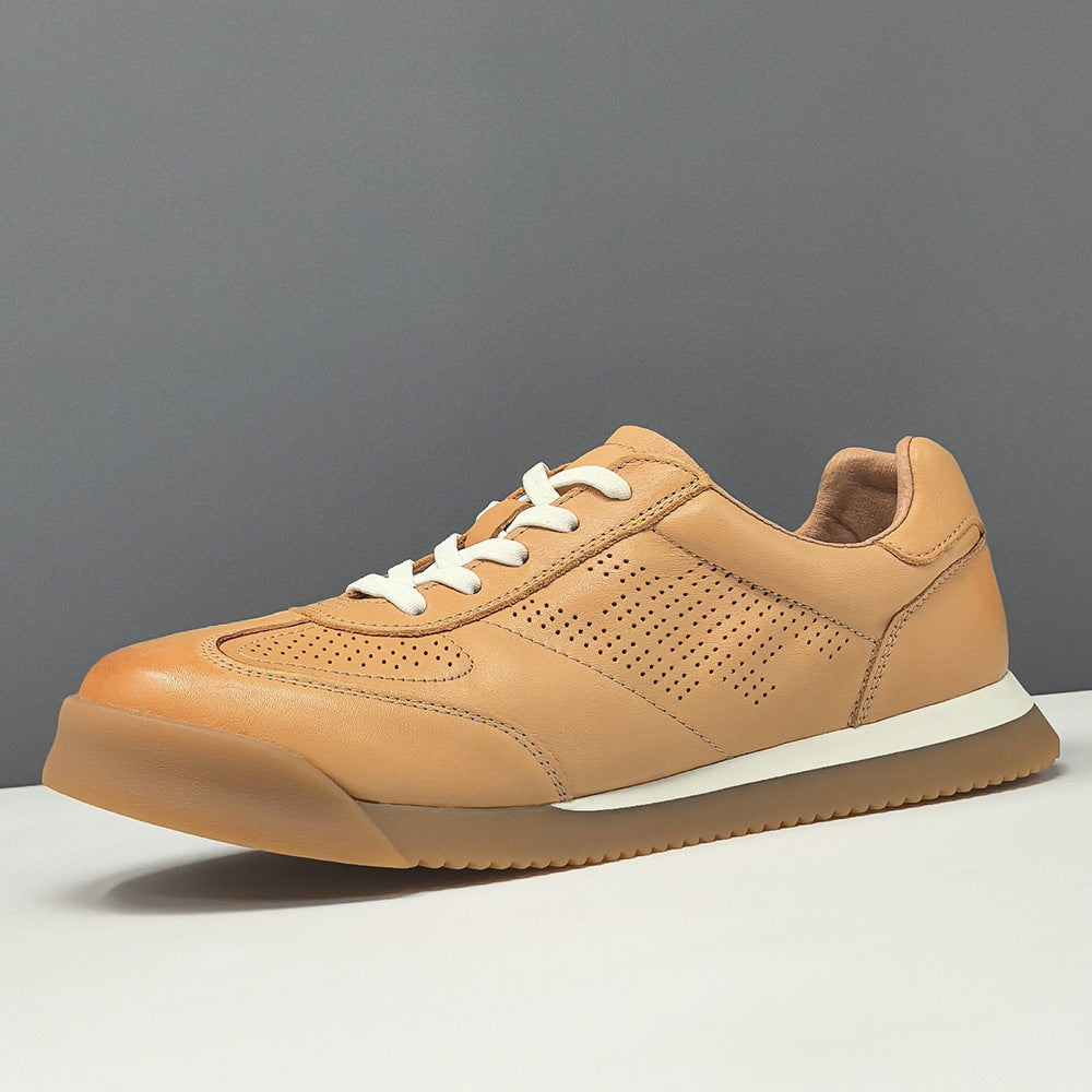 Men's Minimalism Quilted Breathable Leather Casual Shoes-RAIIFY