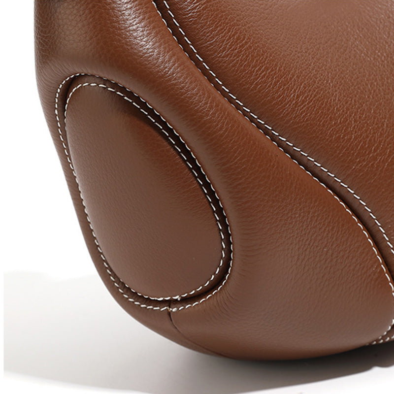 Women's Retro Plain Leather Casual Shoulder Bag-RAIIFY